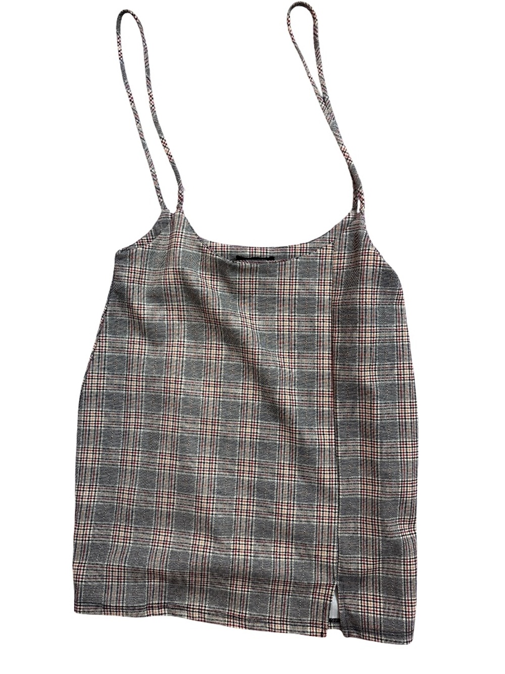 Papermoon Plaid Spaghetti-Strap Cami in black and red.